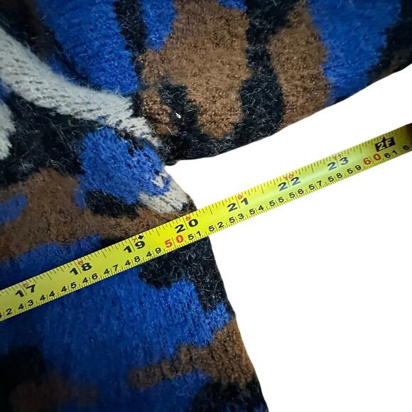 CYRUS Gray Black Camo Hooded Knit Open Front Long Sleeve Women's Cardigan Size L - Picture 5 of 7